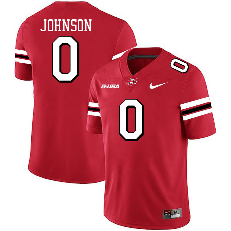 Kisean Johnson WKU Jersey,Western Kentucky Hilltoppers #0 Kisean Johnson Jersey Youth-Red